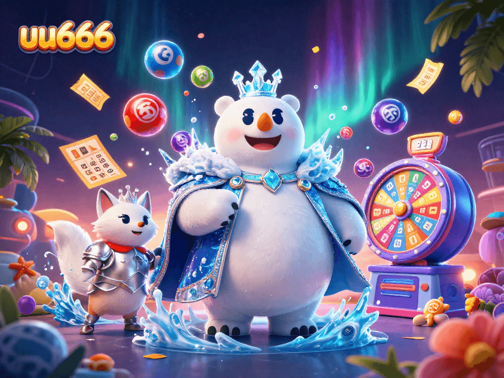 Experience thrilling action at uu666 with our polar bear king and snow fox companions amid exciting game elements.