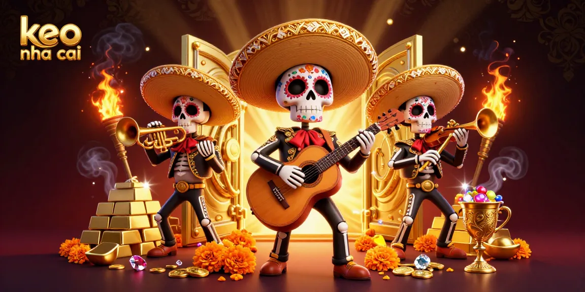 Experience excitement with keo nha cai as the mariachi band plays amidst piles of treasure.