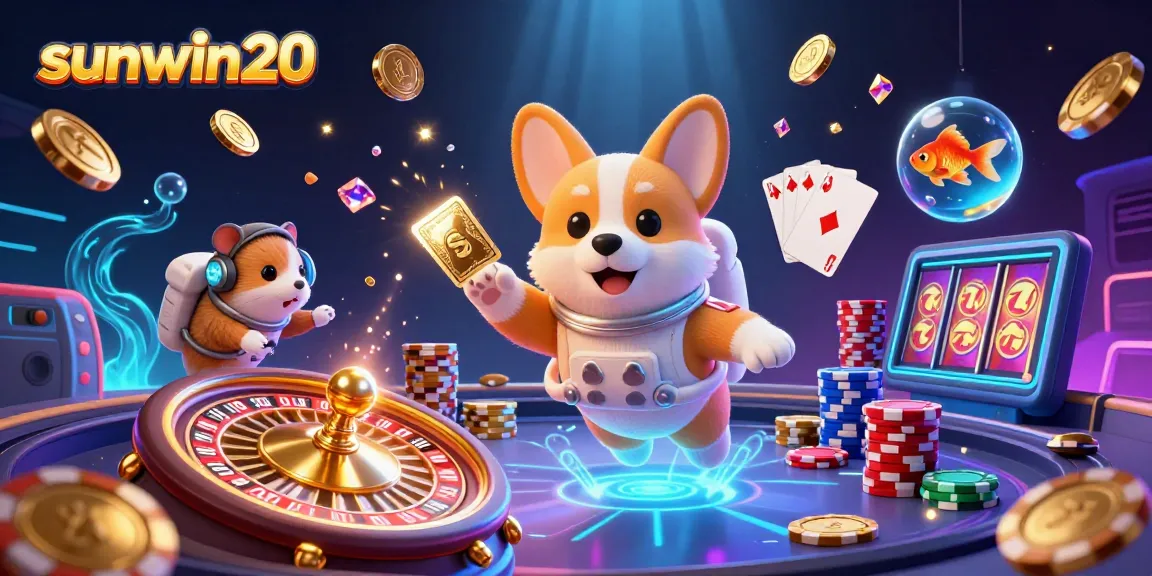 Engage with thrilling games at sunwin20's casino, featuring vibrant characters in an exciting scene.